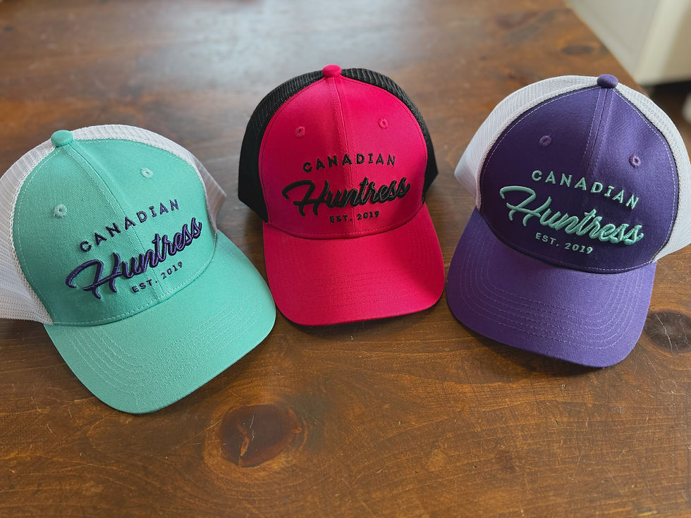 Canadian Huntress mesh snapback hat bundle teal purple fuchsia
