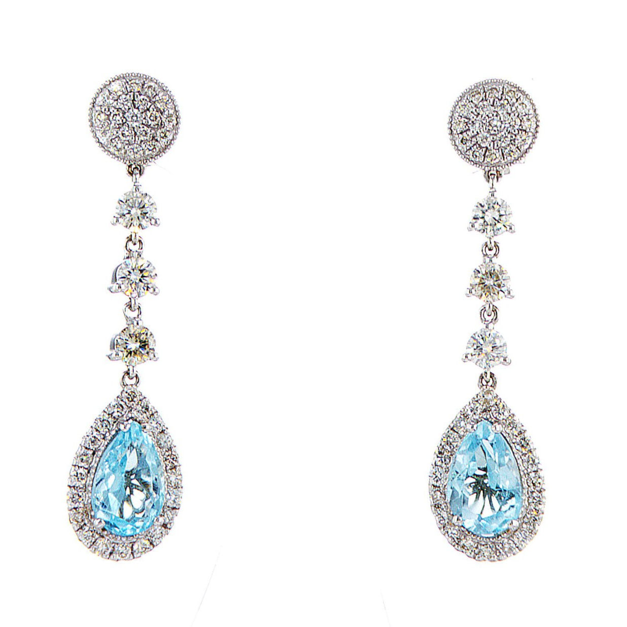 "Blue Topaz and Diamond Earrings in 14K