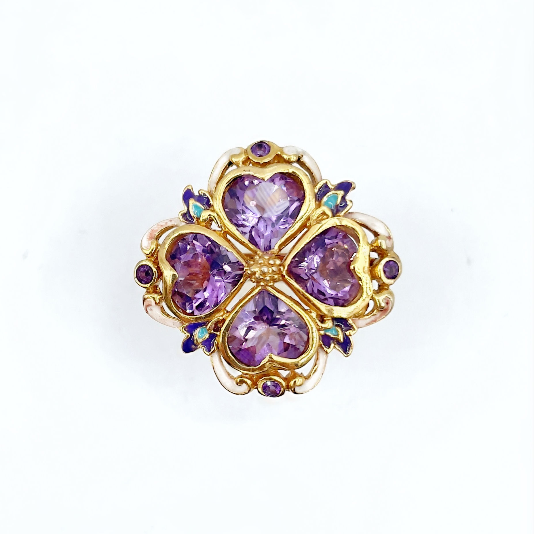 Four-leaf Clover Amethyst Ring