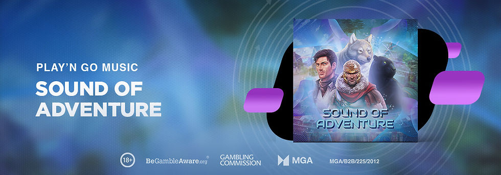 Play'n GO O mais recente EP da Music e o banner correspondente, Sound of Adventure.