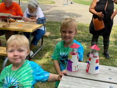 Boys with lighthouse craft