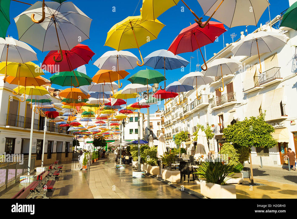 lots-of-umbrellas-hanging-above-the-village-square-in-torrox-pueblo-H2GRH3.jpg