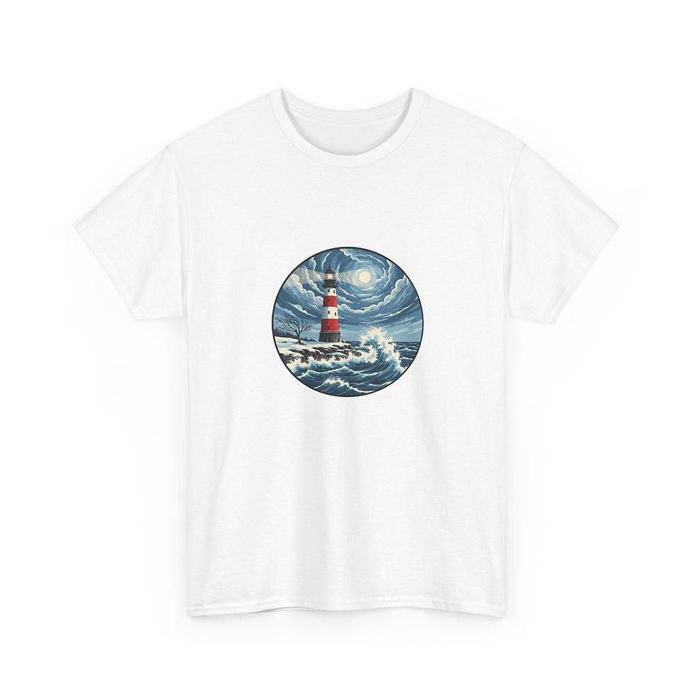 Miniaturbild: Winter T-Shirt Leuchtturm weiß