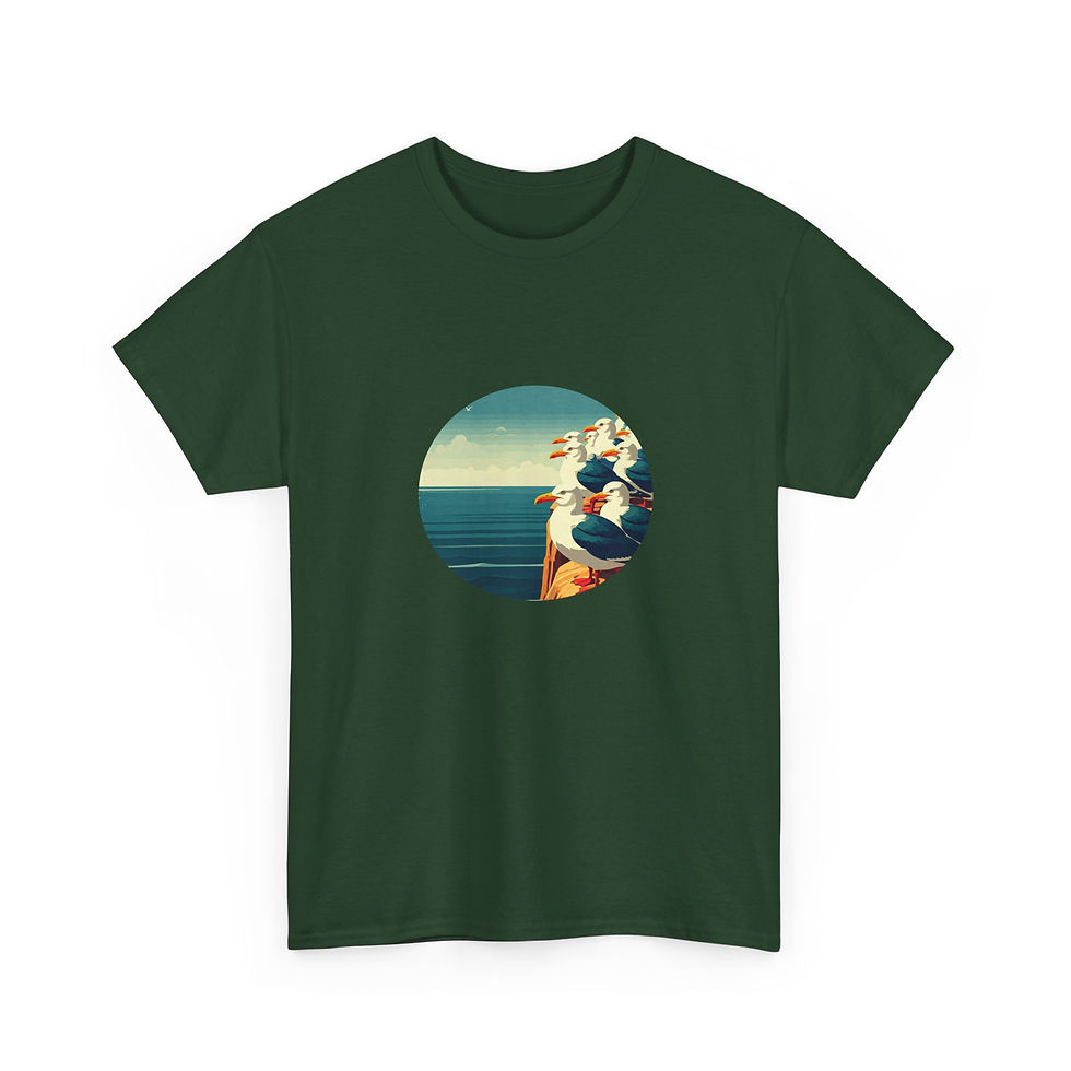 Miniaturbild: grünes T-Shirt Möwen-Klippe