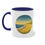 Miniaturbild: Mit einem dänischen Nordseestrand und der Aufschrift "Danmark" bedruckte Tasse
