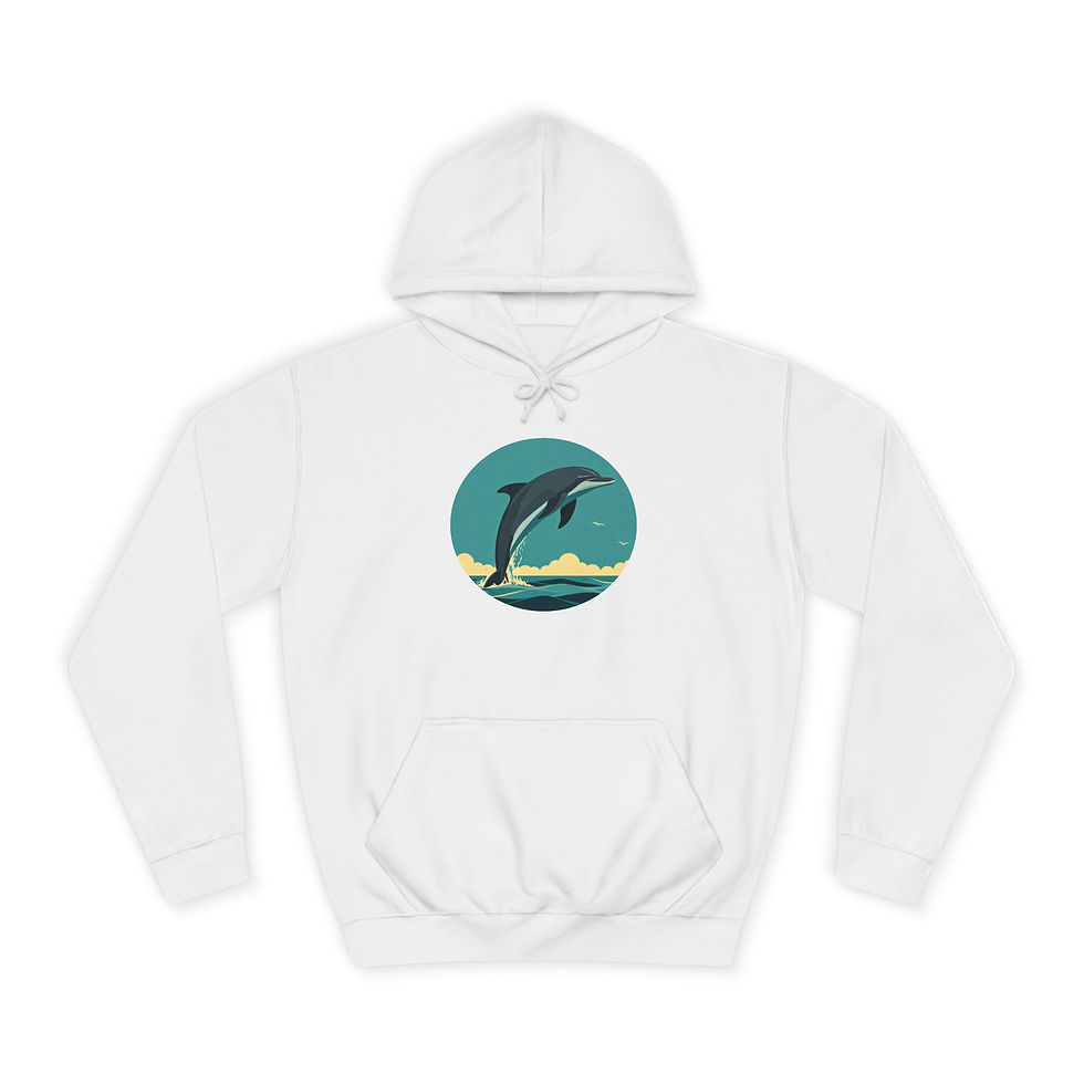 weißer Hoodie Wale-Delfin