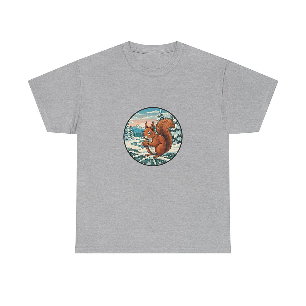 Miniaturbild: Winter T-Shirt Eichhörnchen grau