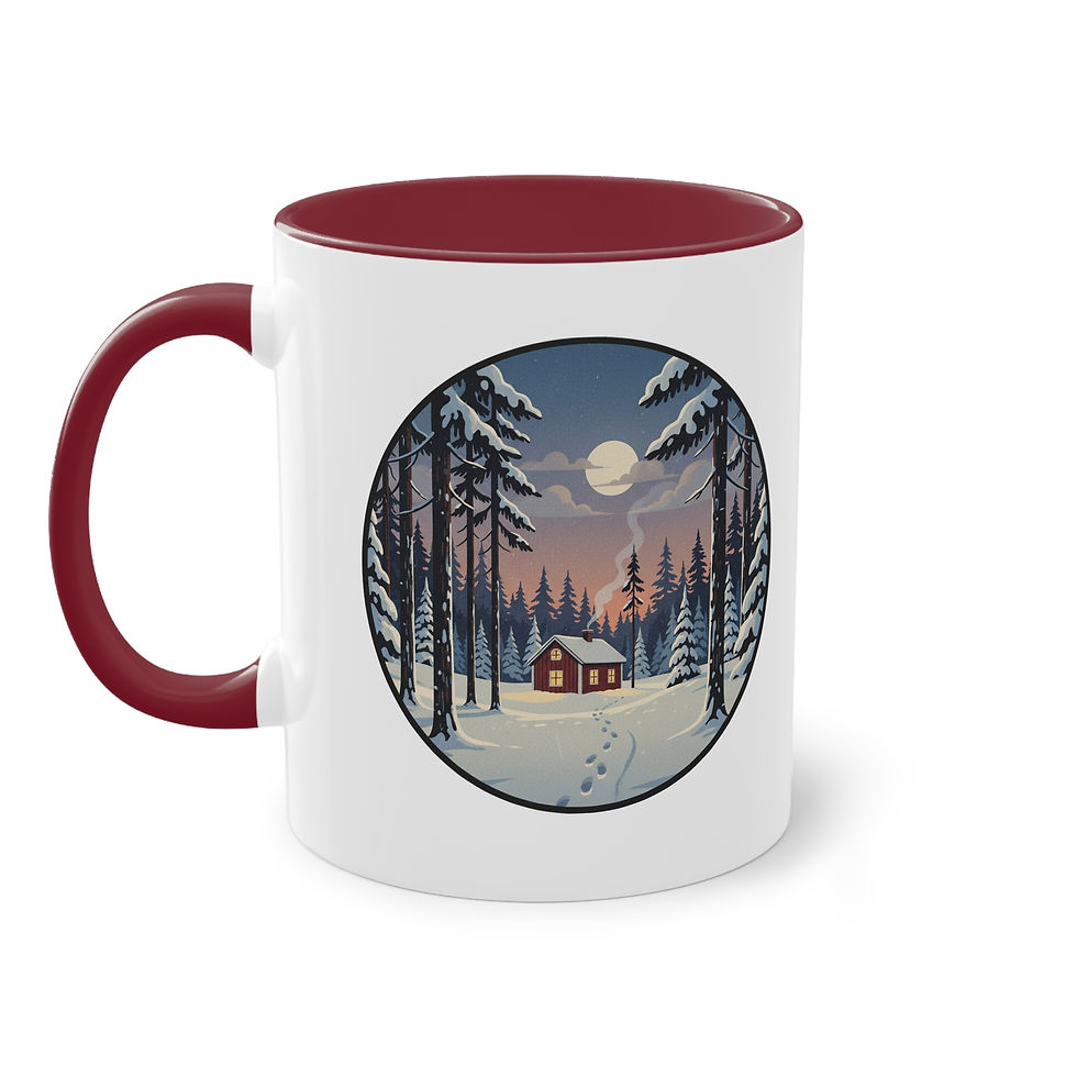Winter Tasse Becher Waldhaus