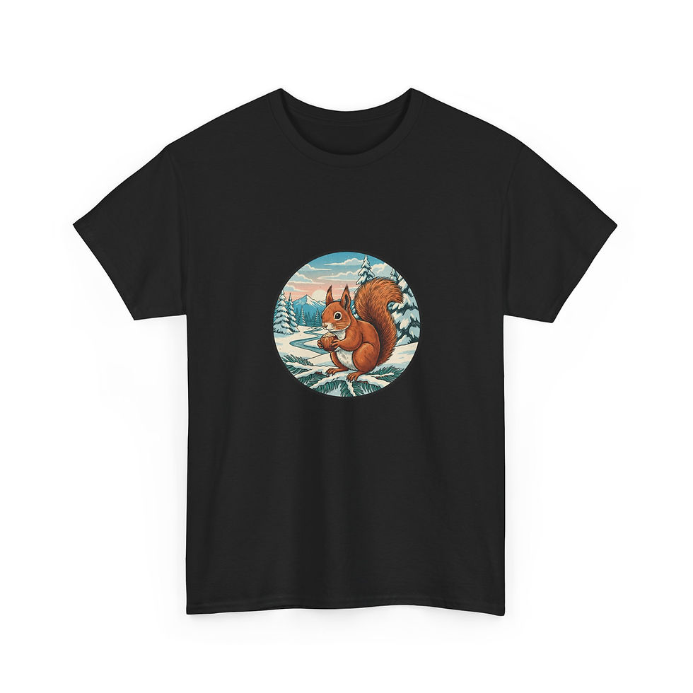 Miniaturbild: Winter T-Shirt Eichhörnchen schwarz