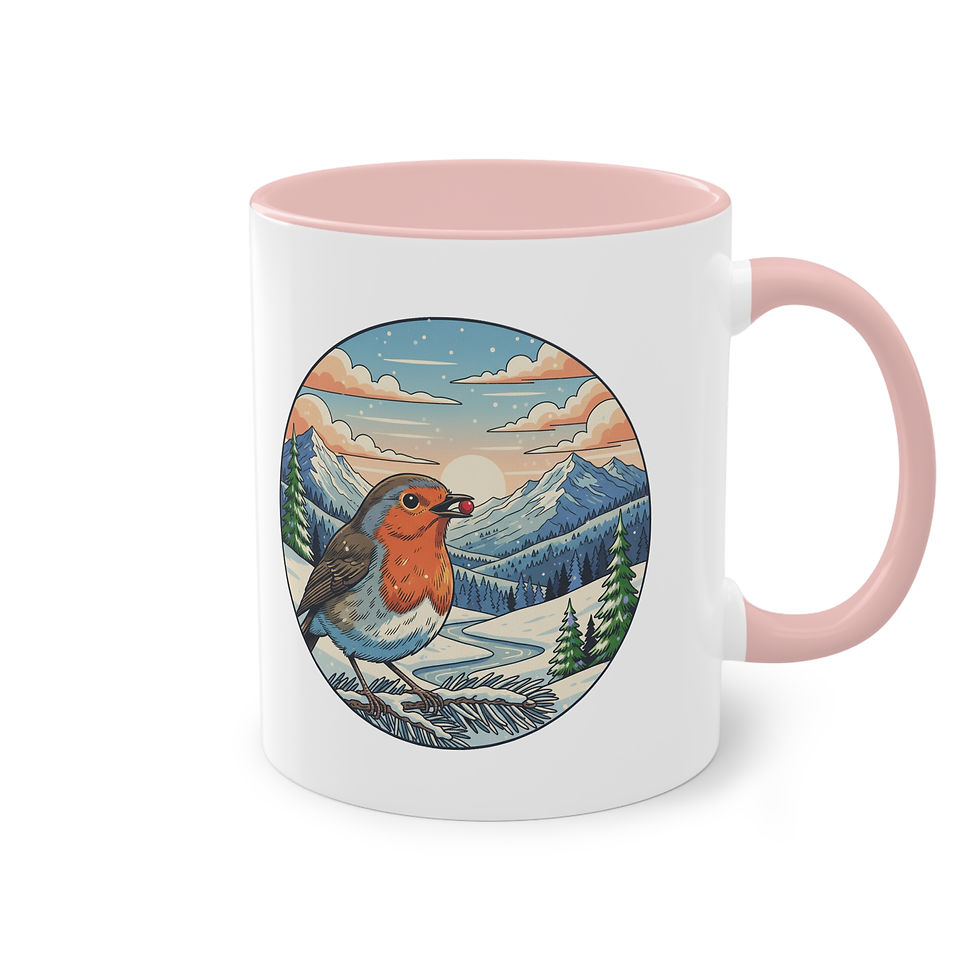 Miniaturbild: Winter Becher Tasse Rotkehlchen