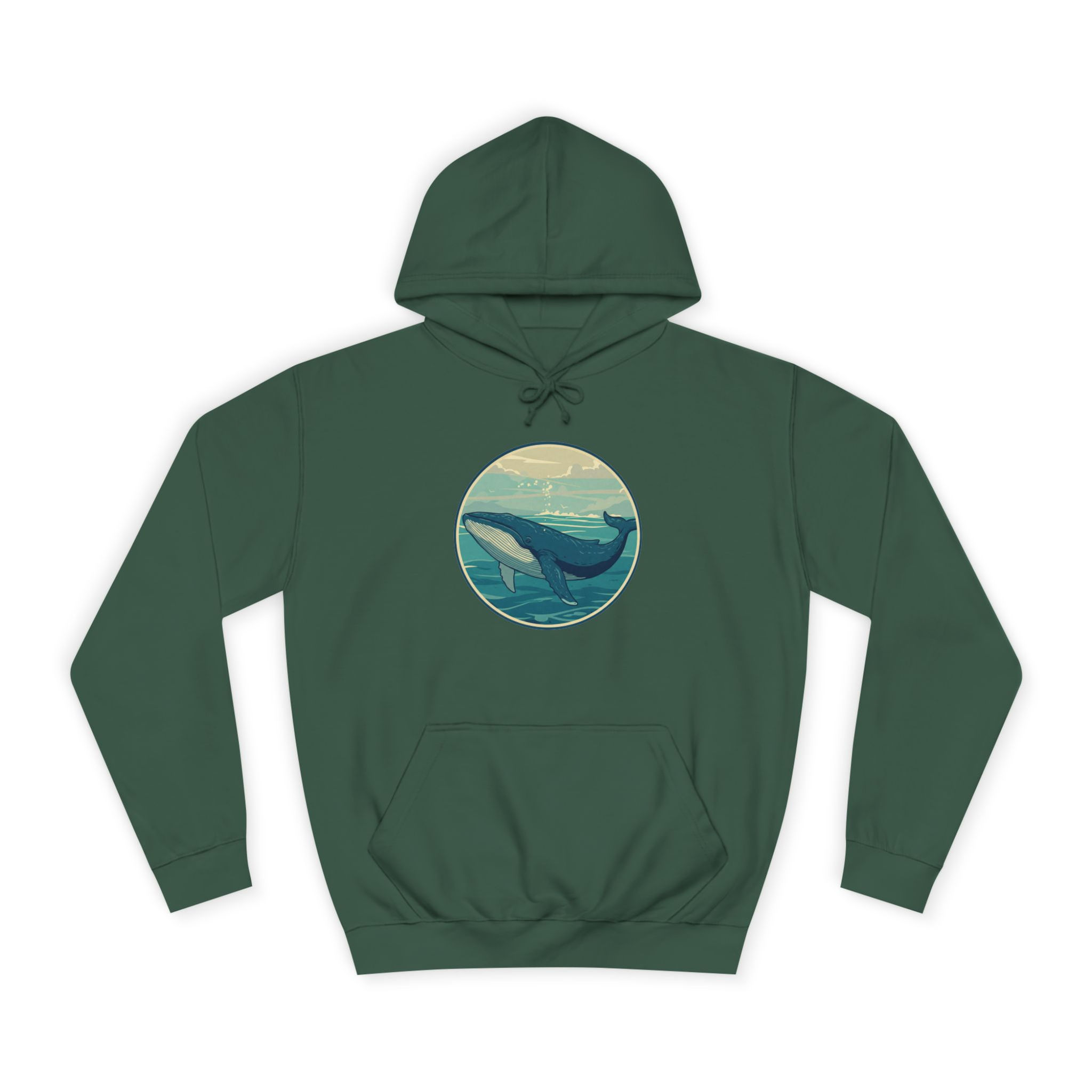 grüner Hoodie Blauwal