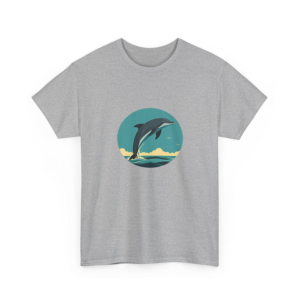graues T-Shirt Wale Delfin
