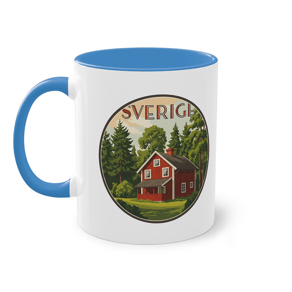 Miniaturbild: Becher Tasse "Schweden - Haus" Geschenk