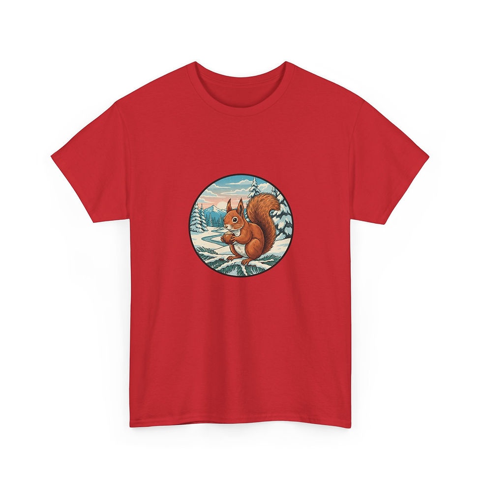Miniaturbild: Winter T-Shirt Eichhörnchen rot