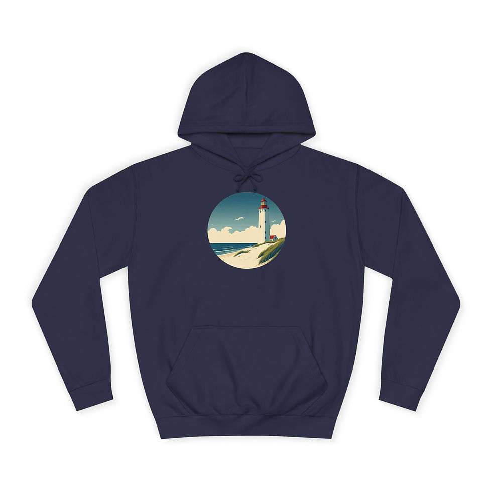 blauer Hoodie Leuchtturm