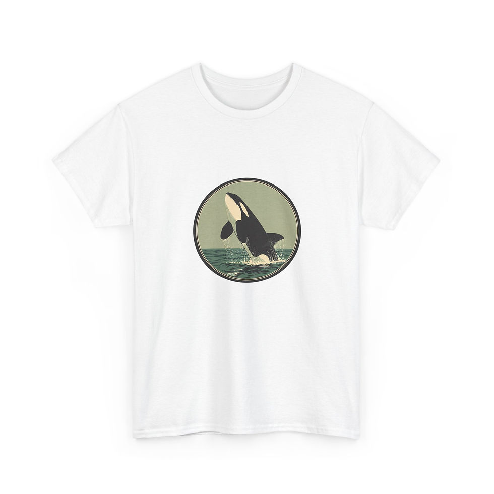 weißes T-Shirt Wale-Orca