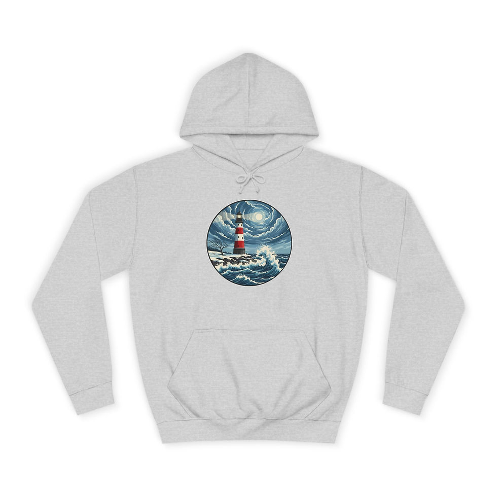 Miniaturbild: Winter Hoodie Leuchtturm grau
