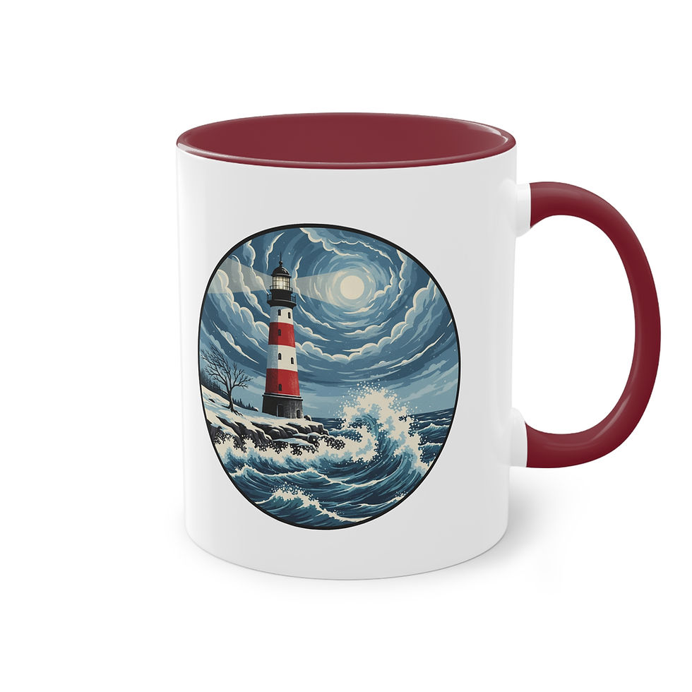 Winter Becher Tasse Leuchtturm