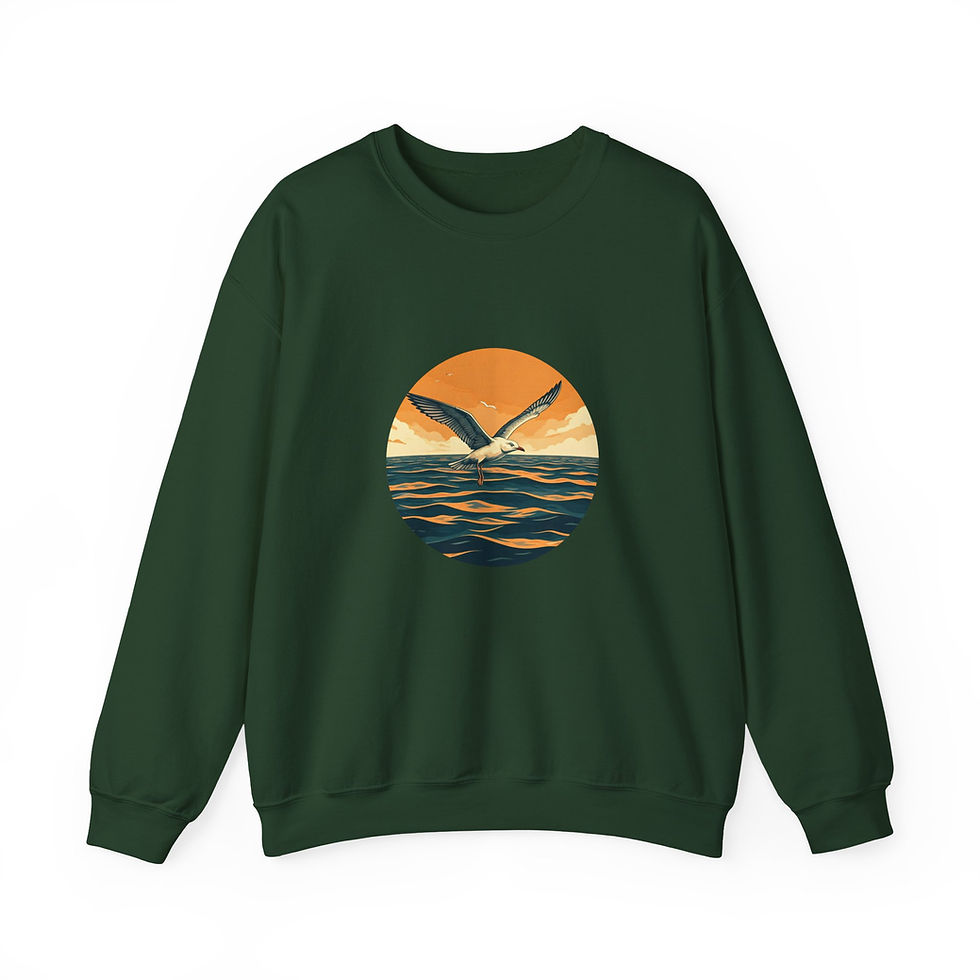 Miniaturbild: grünes Sweatshirt Möwe fliegend