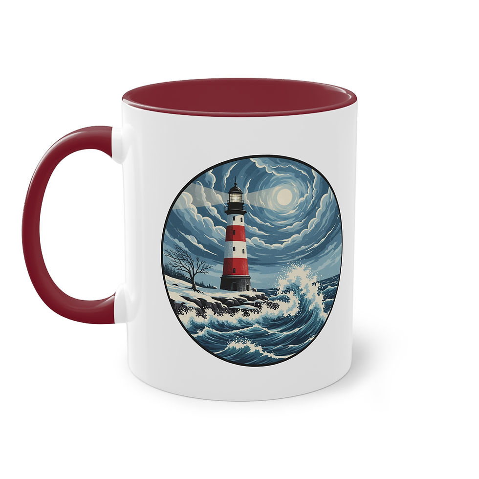 Winter Becher Tasse Leuchtturm