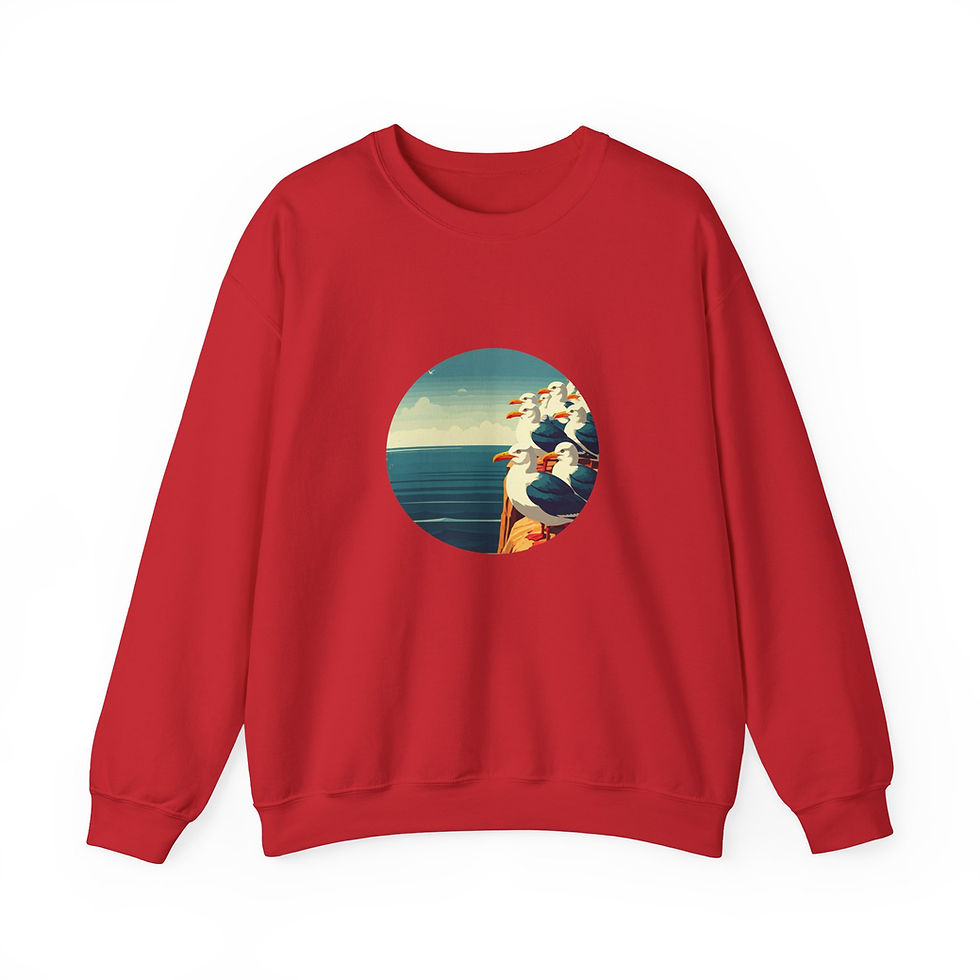 Miniaturbild: rotes Sweatshirt Möwen Klippe
