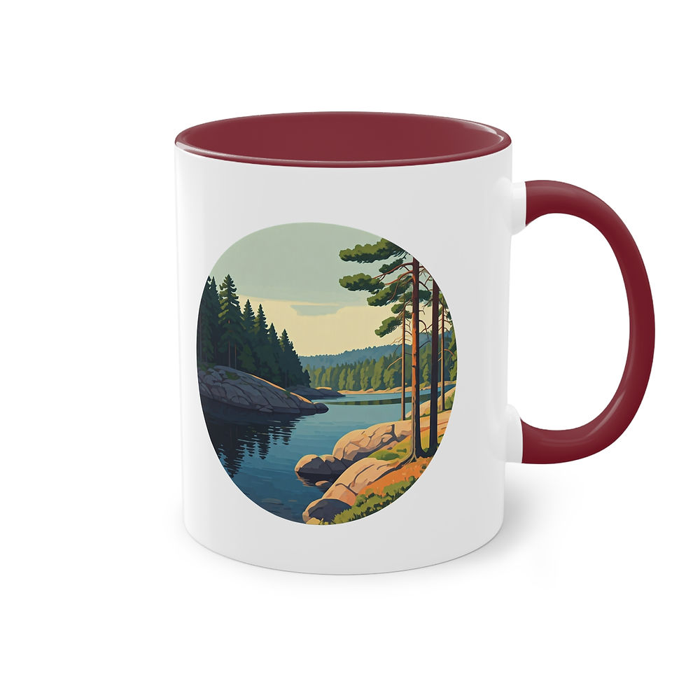 Miniaturbild: Mit einem schwedischen See bedruckte Tasse
