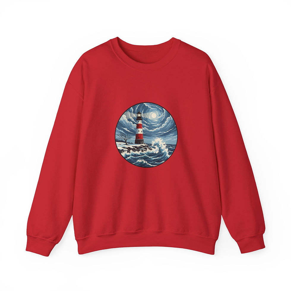 Miniaturbild: Winter Sweatshirt Leuchtturm rot