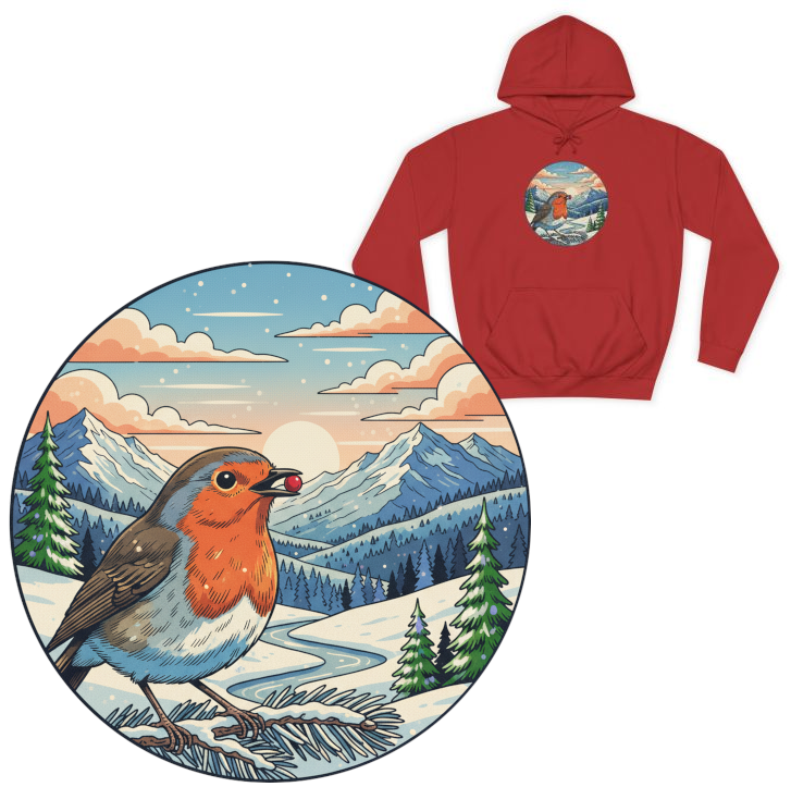 Winter Hoodie Rotkehlchen