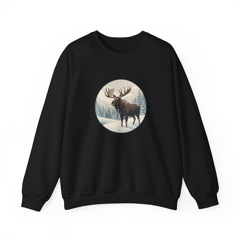 Miniaturbild: Winter Sweatshirt Elch schwarz