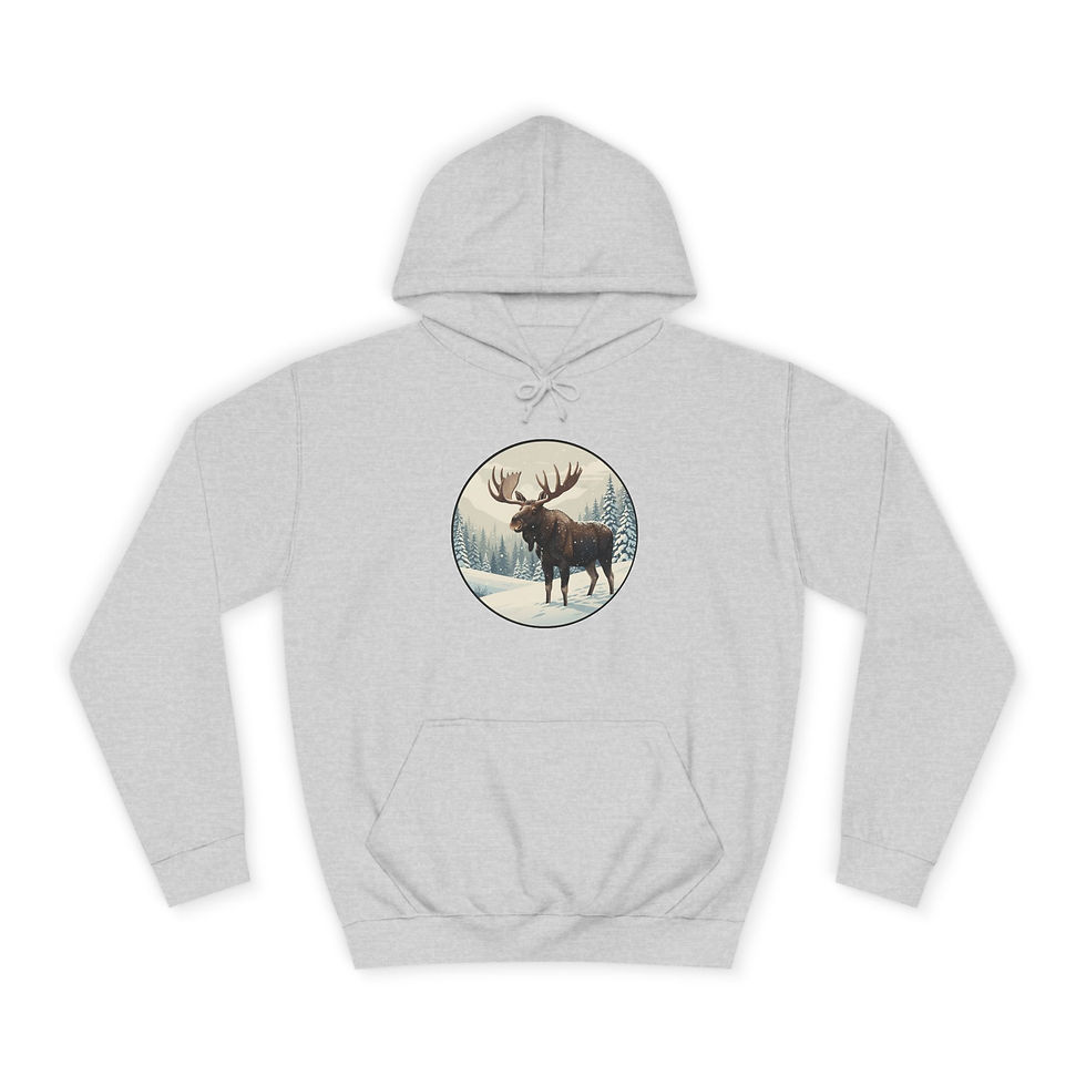 Miniaturbild: Winter Hoodie Elch grau