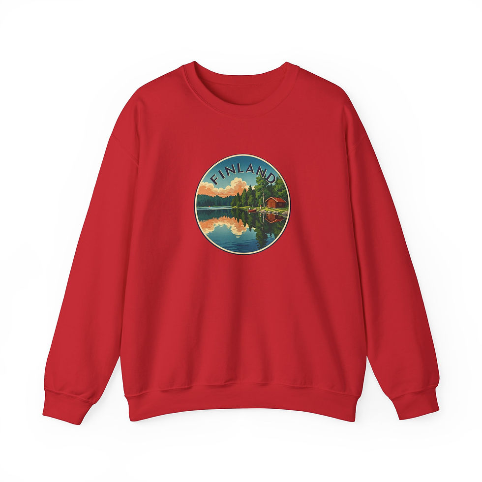 rotes Sweatshirt Finnland