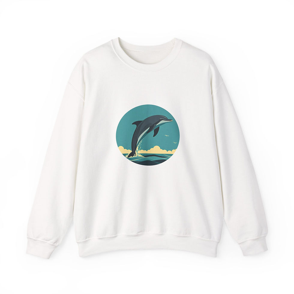 weißes Sweatshirt Wale-Delfin