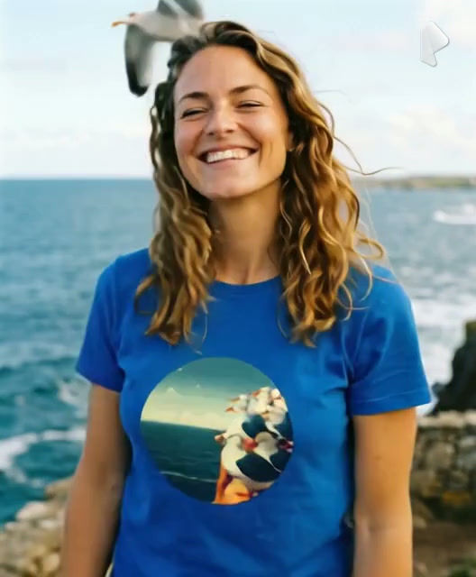 Miniaturbild: Video T-Shirt Möwen Klippen
