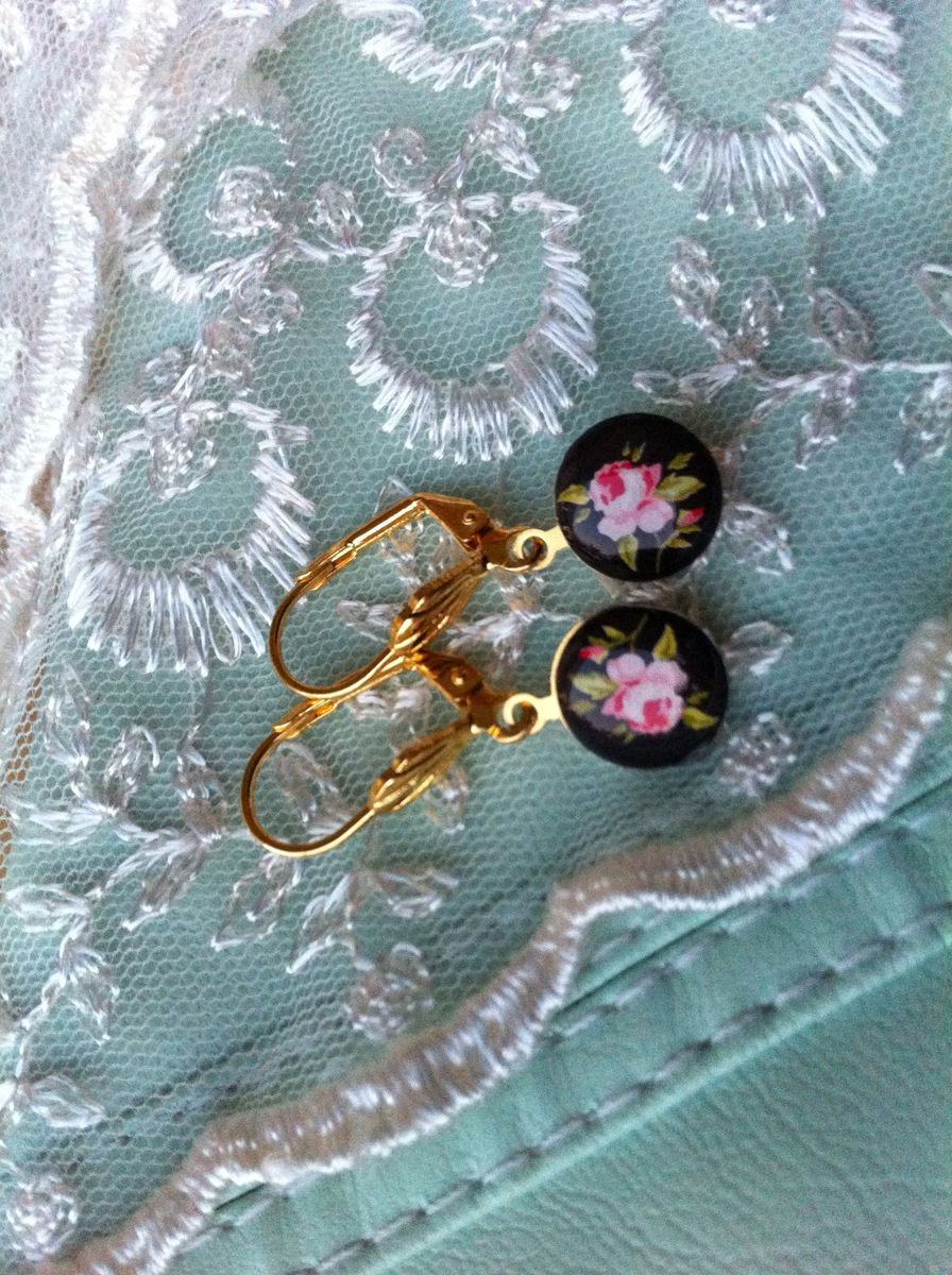Pendientes negro Rose