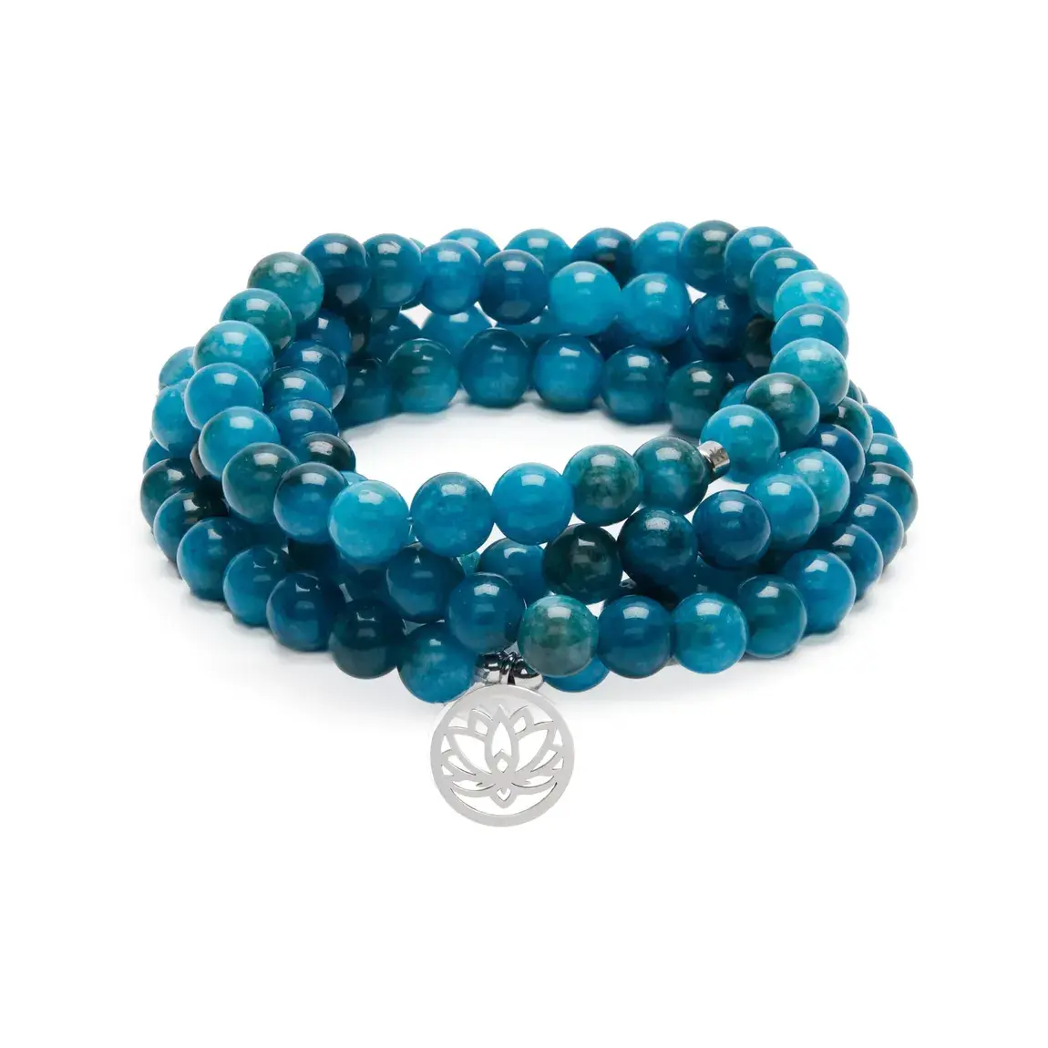 Bracelet Mala "Révélation" de 108 perles en Apatite