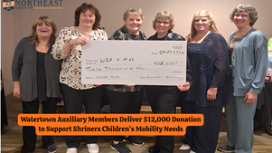 Those pictured with the donation include Gloria Donut, Heather Mewhinney (Treasurer/Financial Chairman), Cathy Stavig, Maxine Krause, Dawn Swanson (Vice Chairman), and Sheila Moehring.