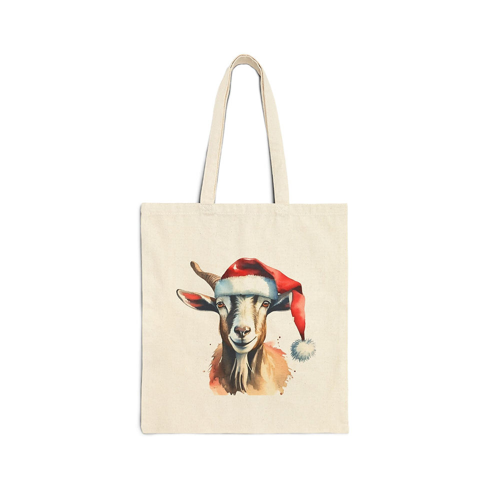 Copy of Santa Sheep Cotton Canvas Tote Bag