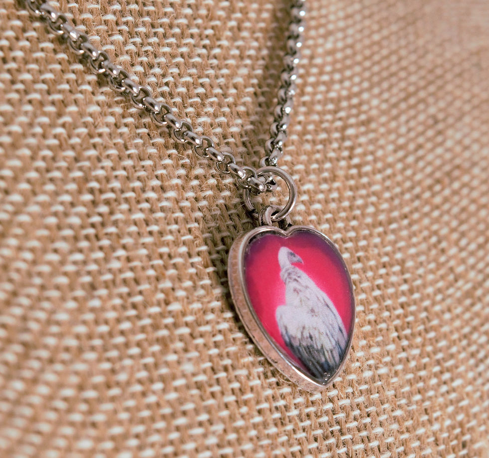 Thumbnail: Silver Heart Vulture Necklace