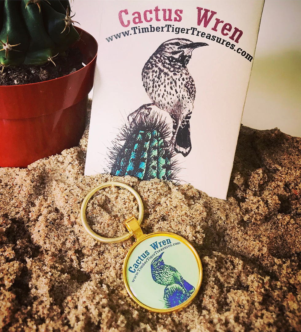 Cactus Wren Keychain