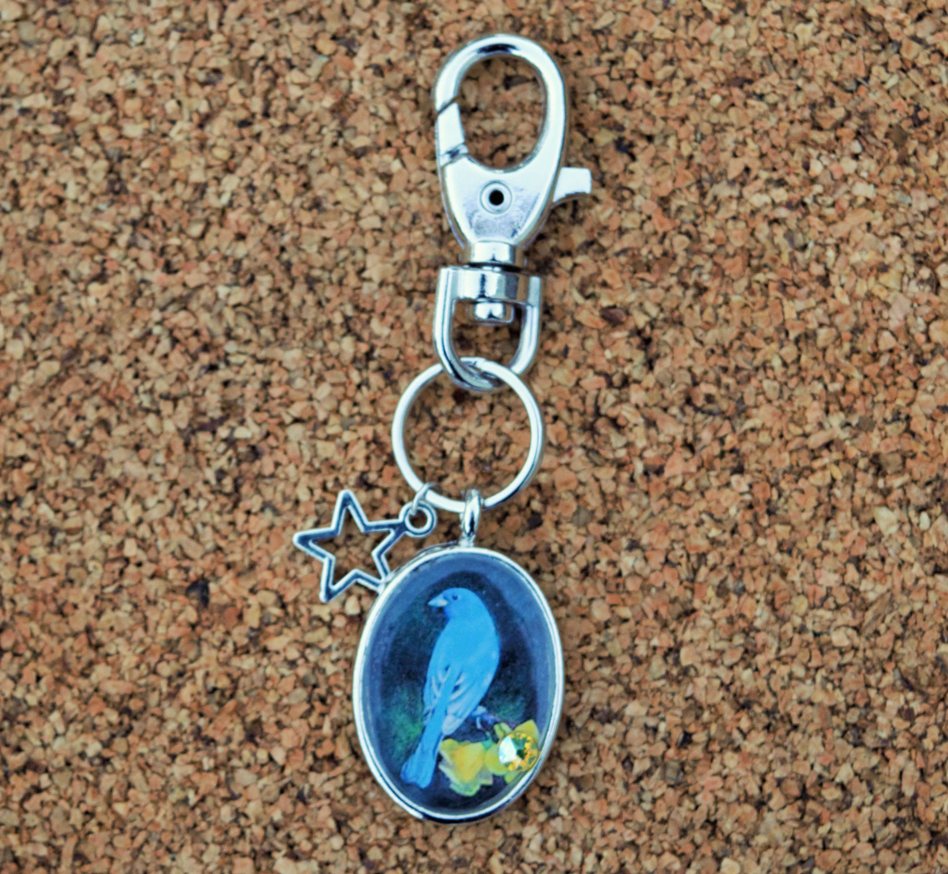 Indigo Bunting Keychain