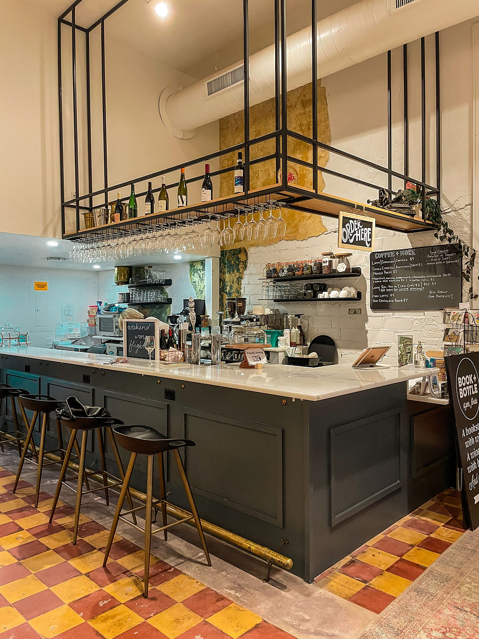 The bar at Book + Bottle