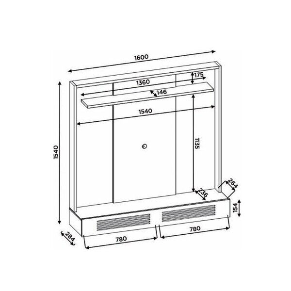 Miniatura: Panel TV SELENE 60" - Rústico Terrara / Blanco