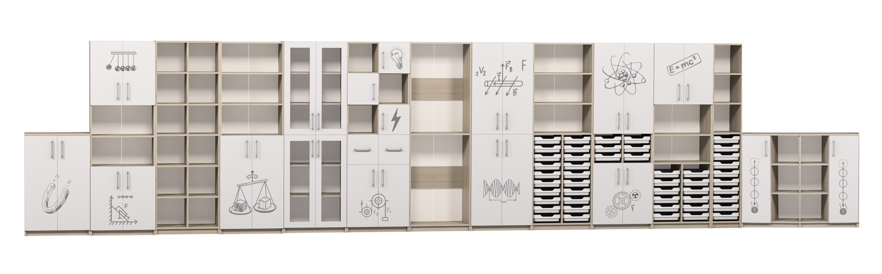 Стінка для кабінету фізики з фотодруком (модульна)