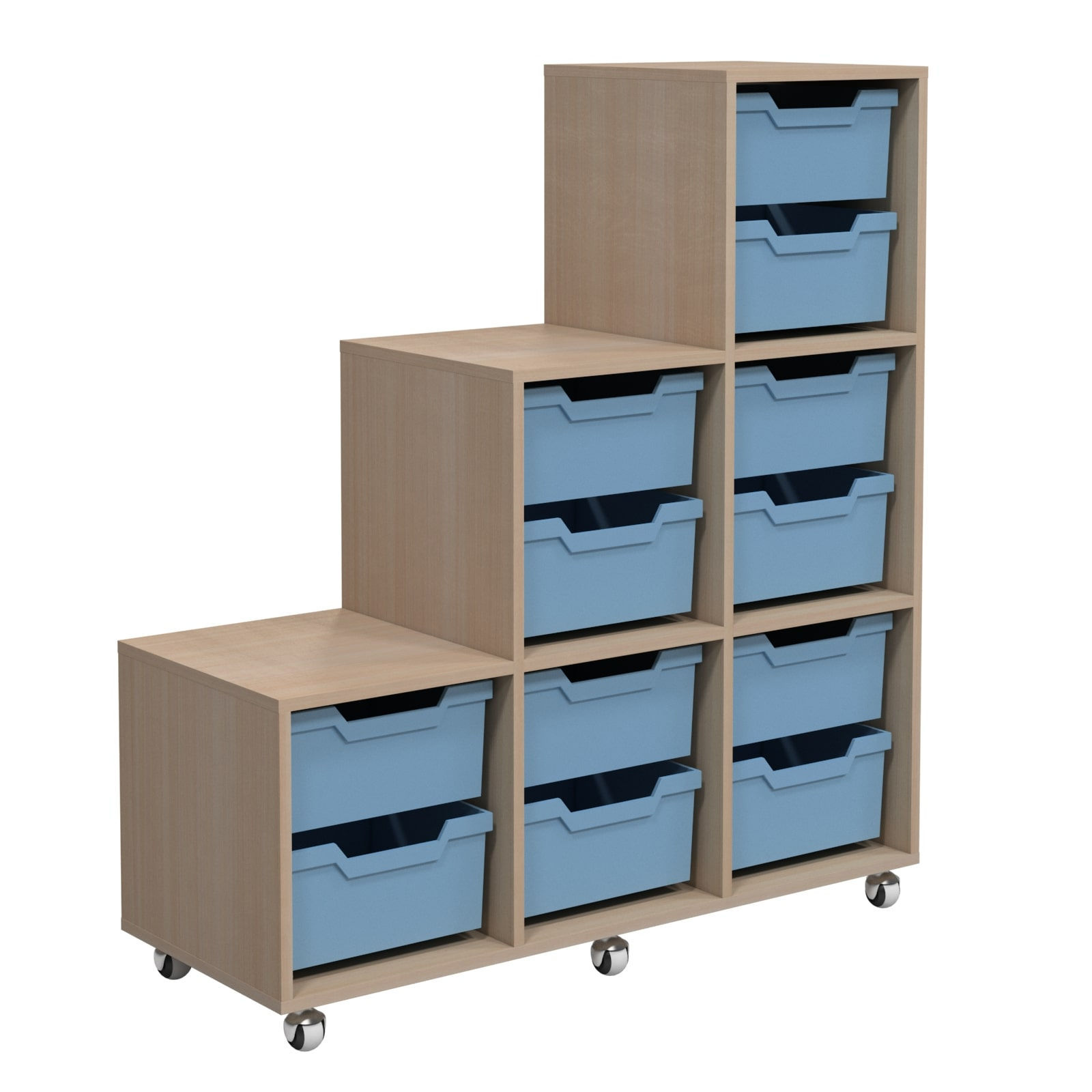 Стелаж мобільний з лотками N2