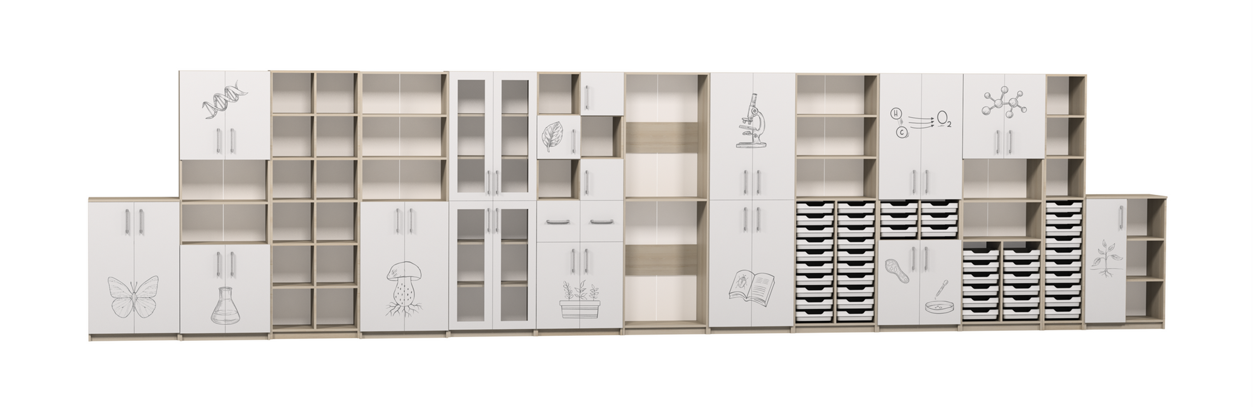 Стінка для кабінету біології з фотодруком (модульна)