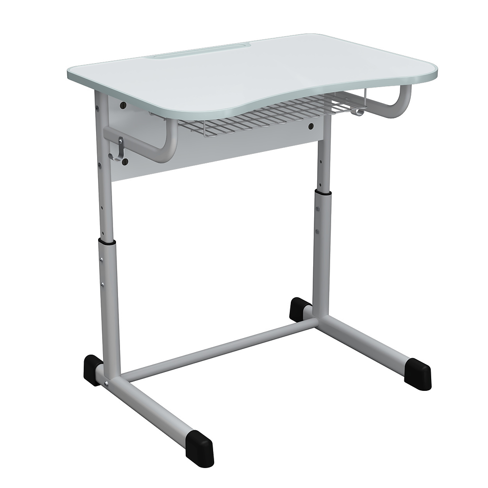 Миниатюра: Парта шкільна, стіл учнівський 1-місний з металевою полицею-сіткою, №4-7