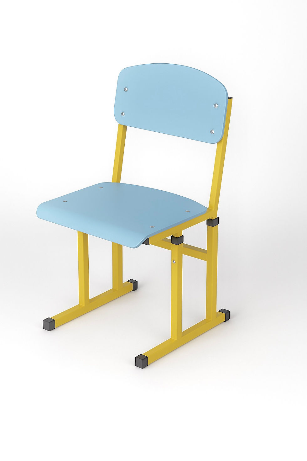 Миниатюра: Стул школьный на полозьях на квадратной трубе, №4-6 с покрытием HPL