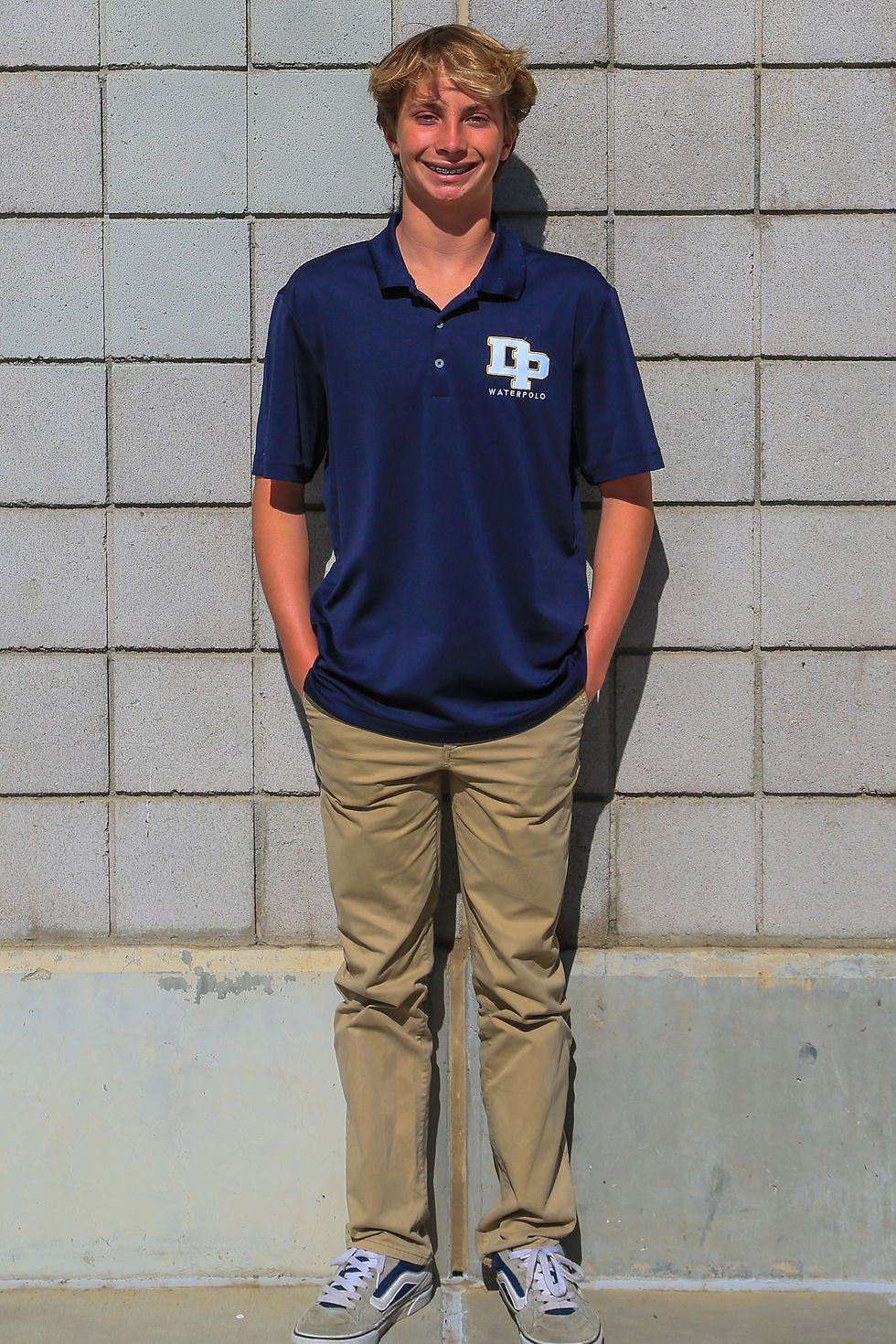 Tyler Racine (9) outside the Elings Aquatic Center at Dos Pueblos High School. (Richard Rockenbach)