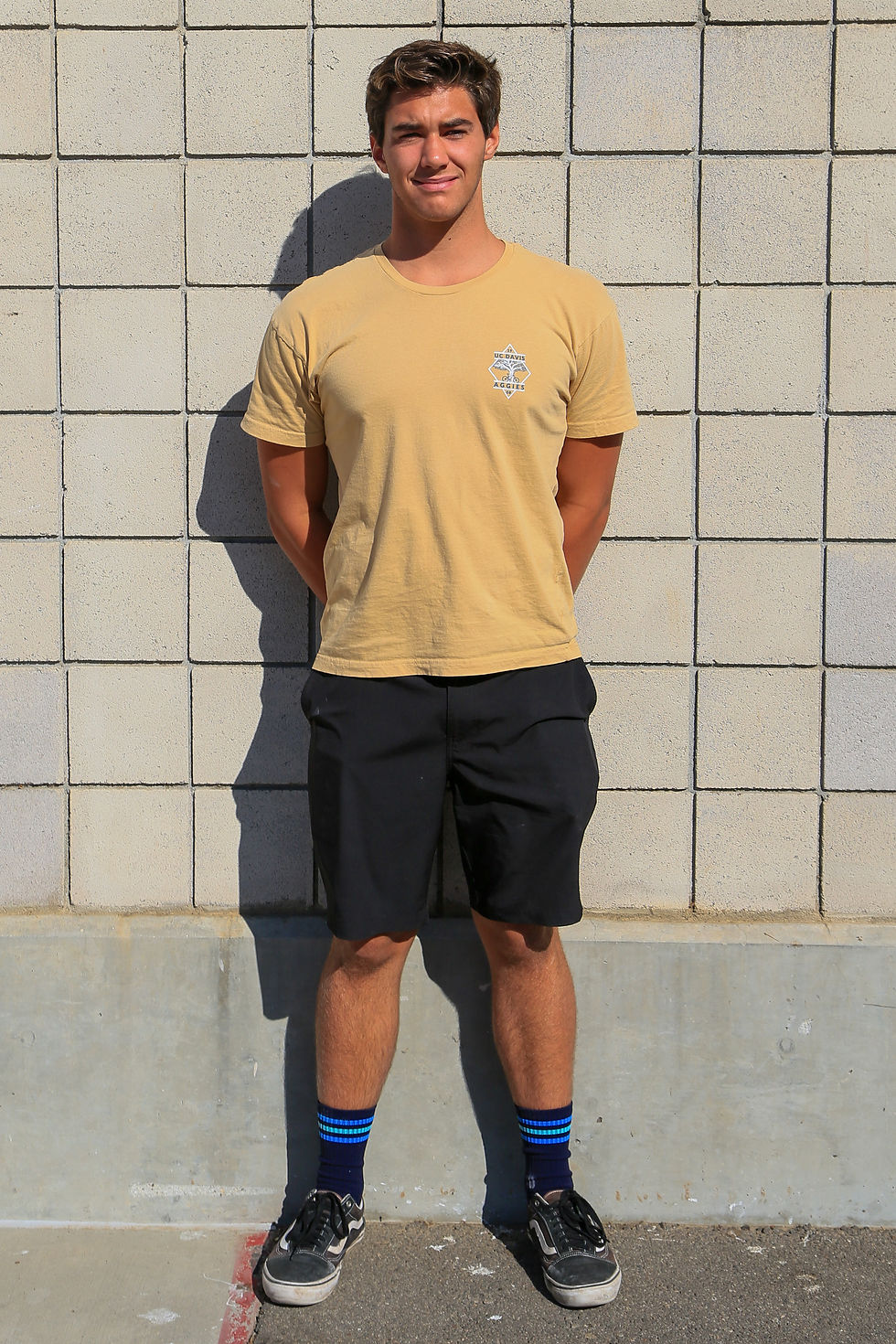 Ben Fuhrer (11) outside the Elings Aquatic Center at Dos Pueblos High School. (Richard Rockenbach)