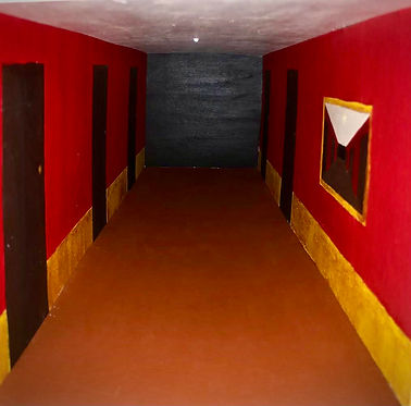 Final sculpture with red walls